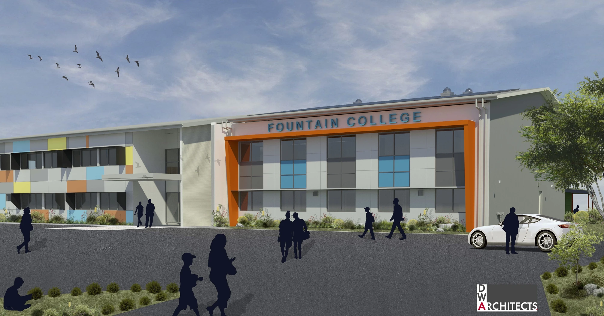 The new facility will feature a reception area and sickbay for students, a uniform shop, and key facilities for staff, including ten private offices, two staff rooms, conference and interview spaces, and a lunchroom.