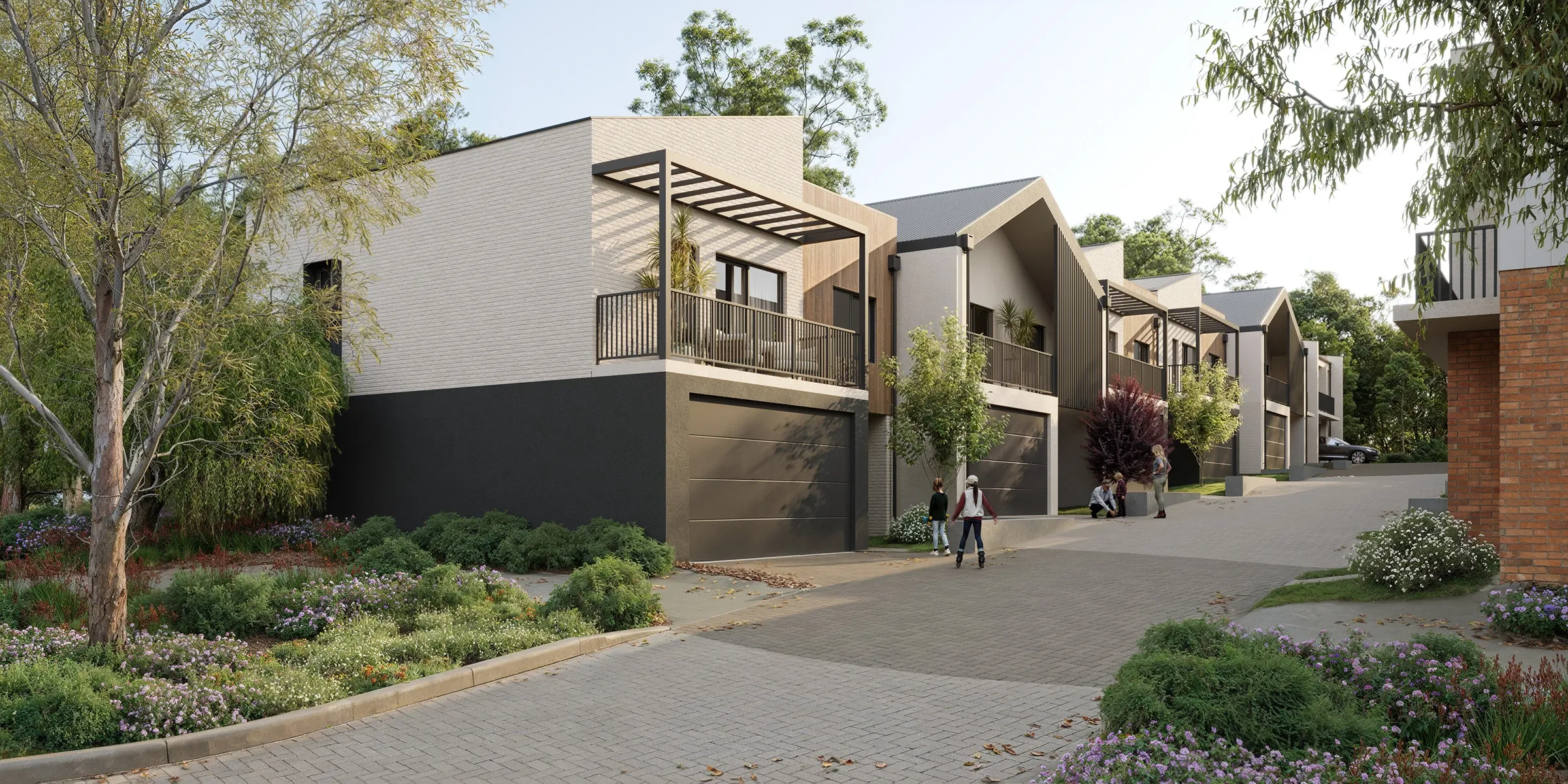 Render showing the Monument East Stage 3 townhouse development