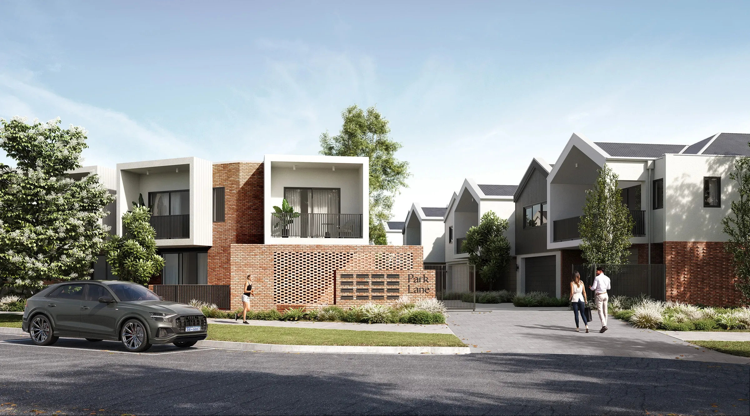 Render of the Park Lane townhouses soon to be constructed by Metrocon